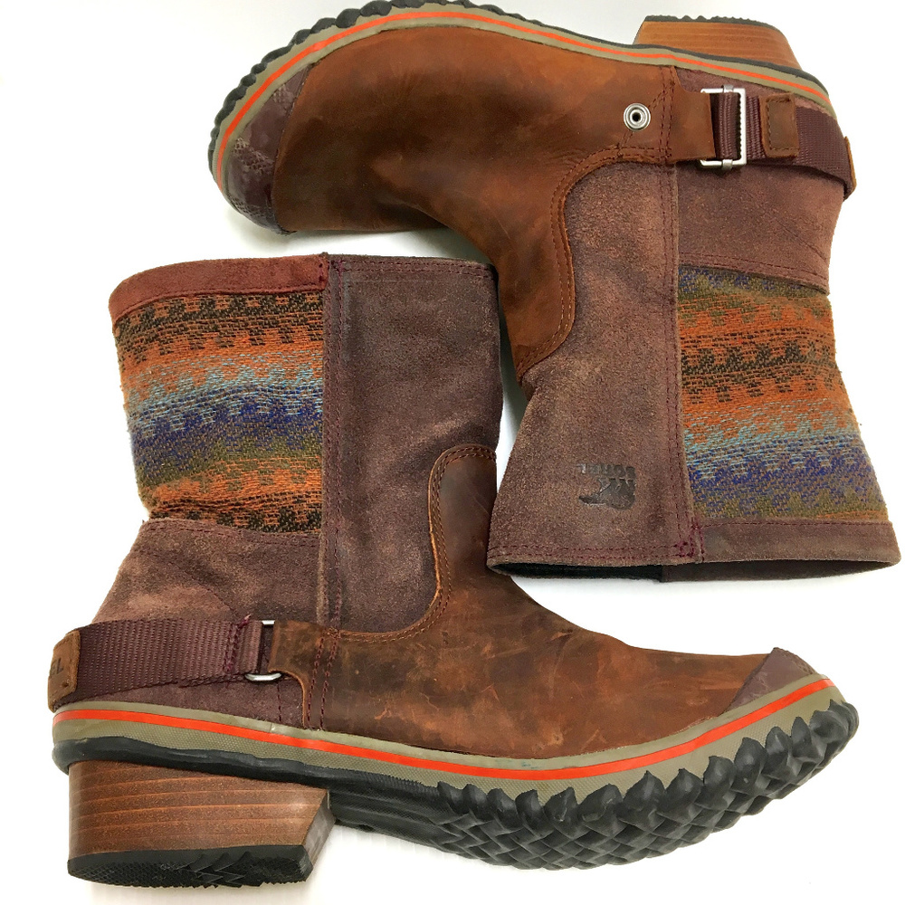 Sorel Brown Suede Leather Boots Shoes Size US 9